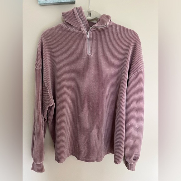 Othermix Soft Ribbed Sweater Purple Pink sz Large Whatever You Decide Phrase - Picture 2 of 11